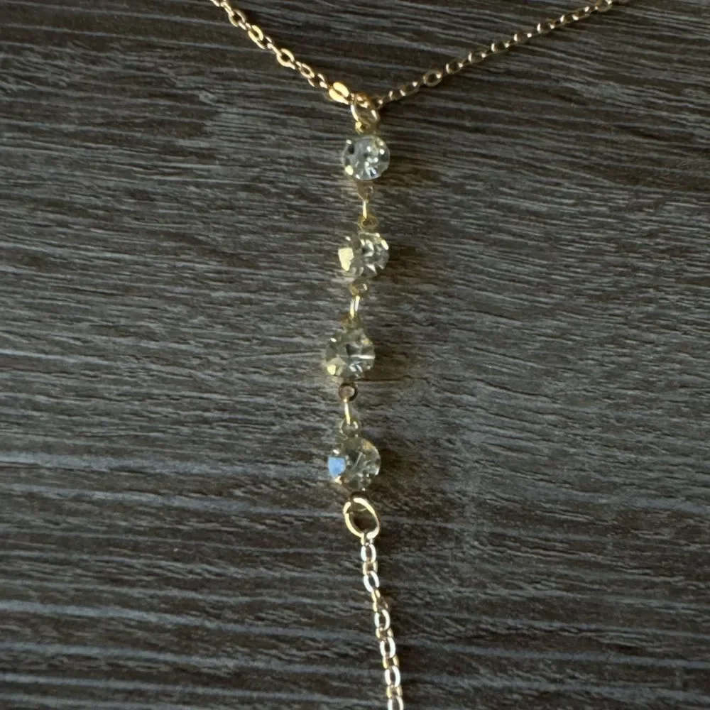 Dainty diamond chain necklace N563